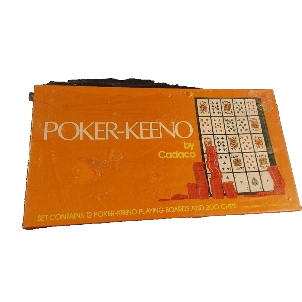 Vintage‎ 1977 POKER-KEENO by Cadaco includes Boards, Cards & Chips - Sealed